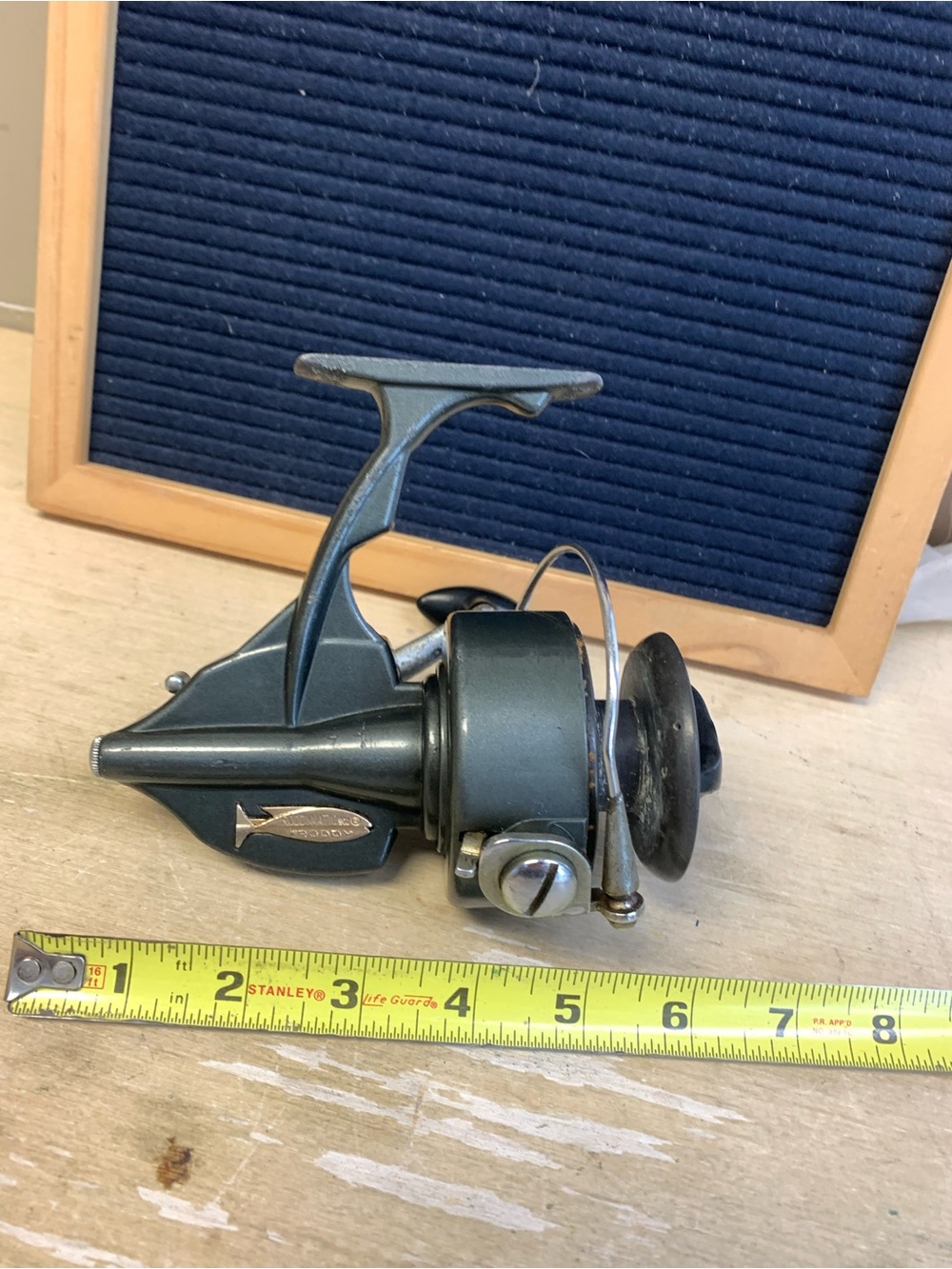 Vintage Fishing Reel in Olive Green